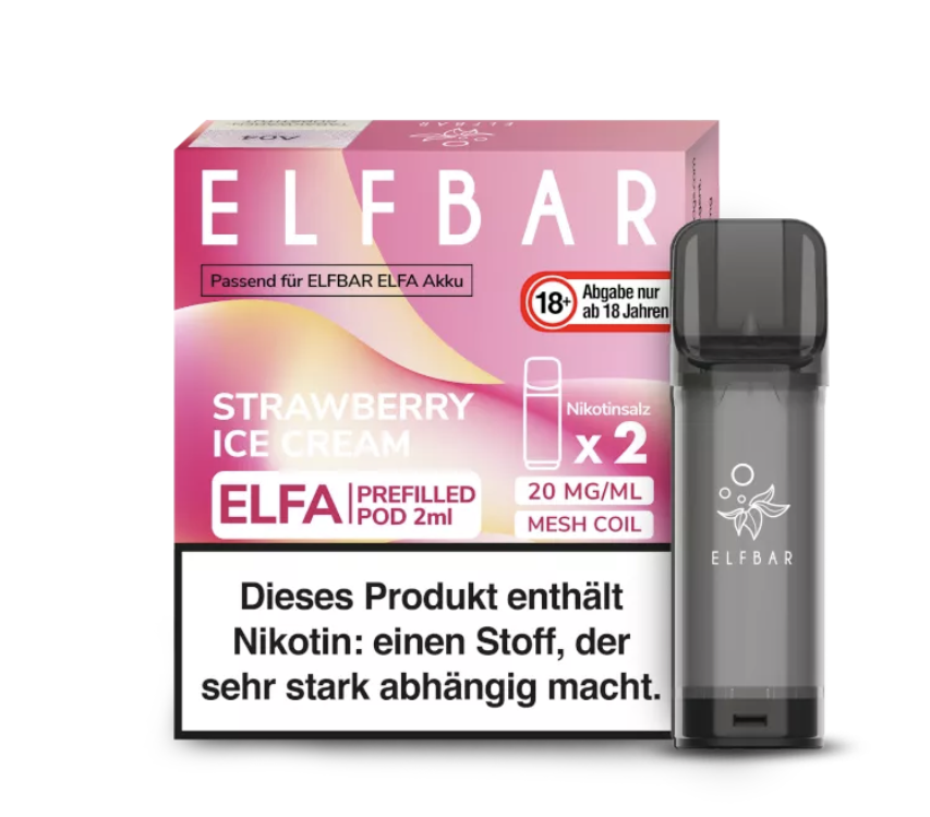 Elfbar | Strawberry Ice Cream | Elfa Pod (2Stück) 20mg