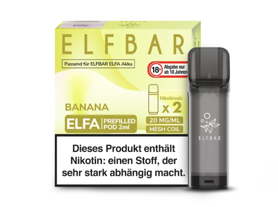 Elfbar | Banane | Elfa Pod (2Stück) 20mg Nikotinsalz