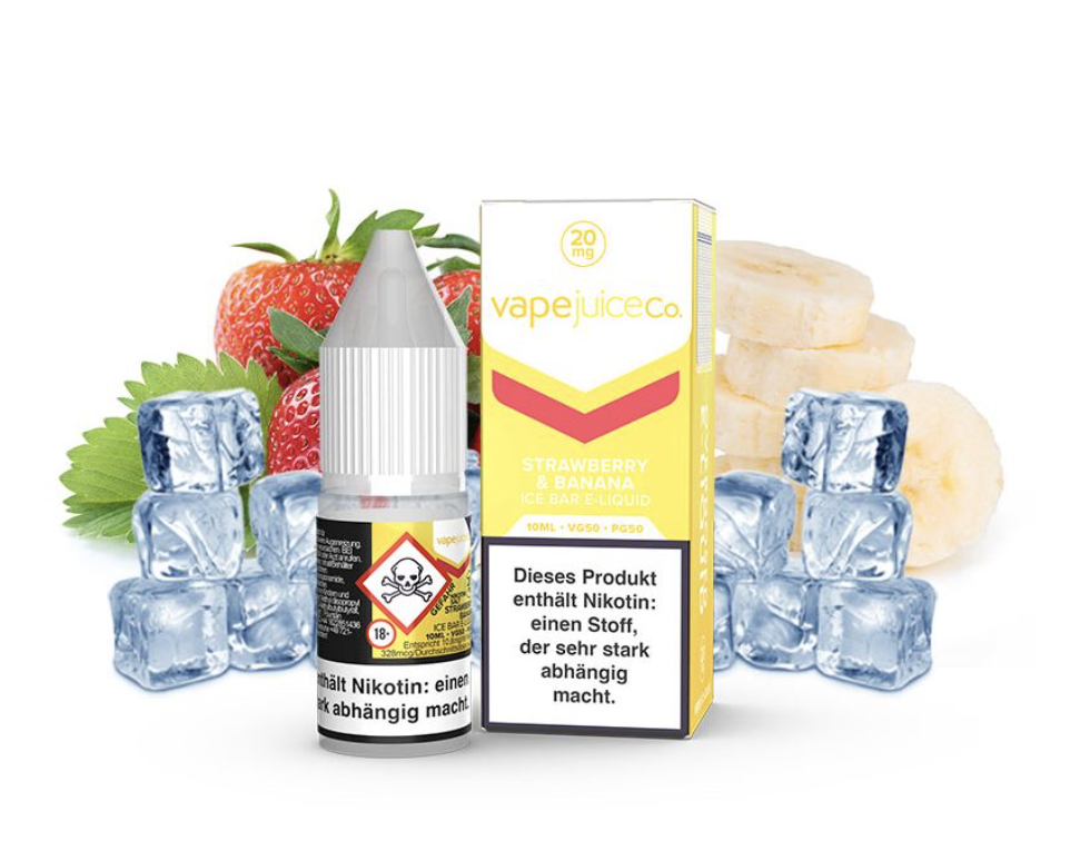 Vape Juice Ice Bar | Strawberry & Banana | Nikotinsalz 20mg