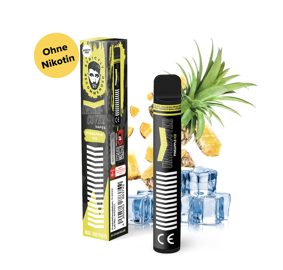 Undercover Vapes | Pineapple Ice | 0mg Einweg E-Zigarette