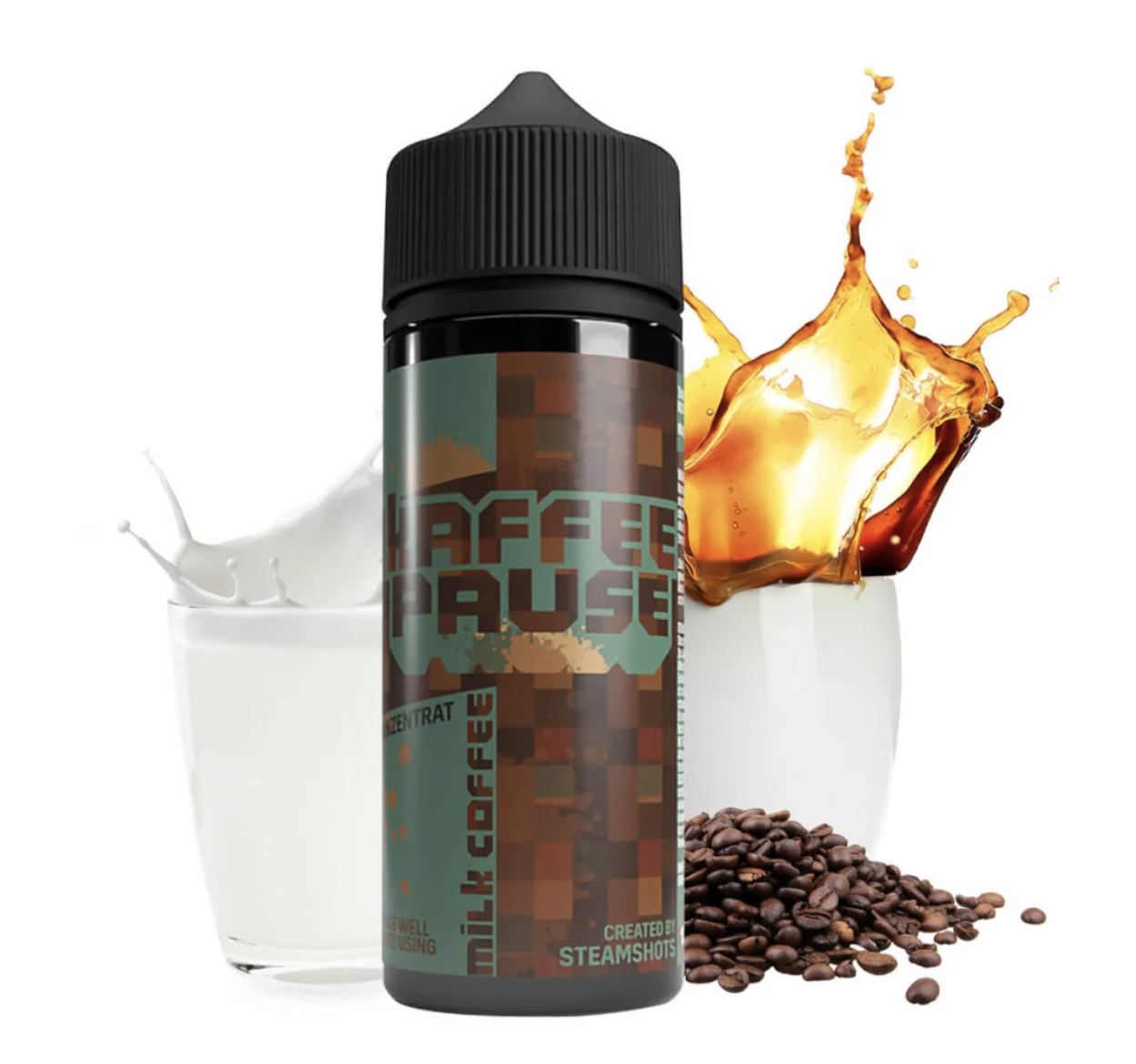 Steamshots Kaffeepause | Milk & Coffee | Longfill Aroma 10ml in 120ml Flasche