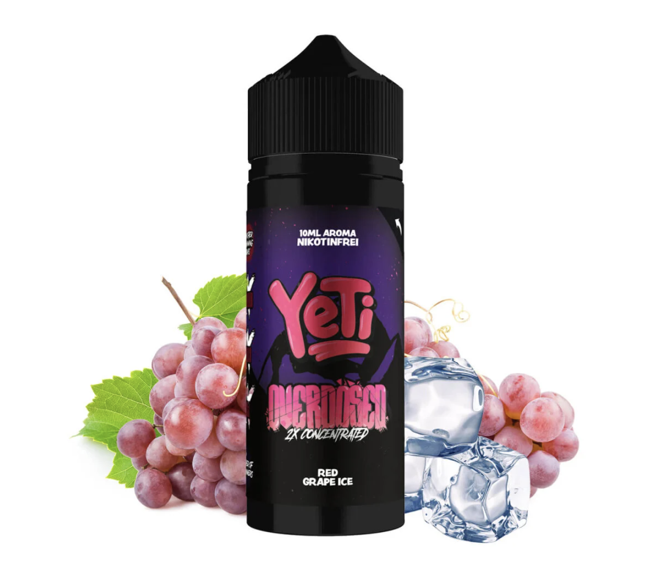 Yeti Overdosed | Red Grape Ice |  Longfill Aroma 10ml in 120ml Flasche
