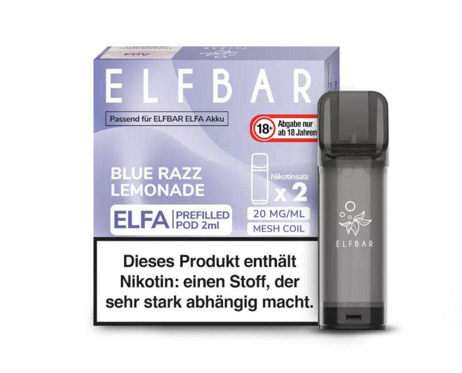 Elfbar Elfa Pod (2 Stück) | Blue Razz Lemonade | Nikotinsalz 20mg