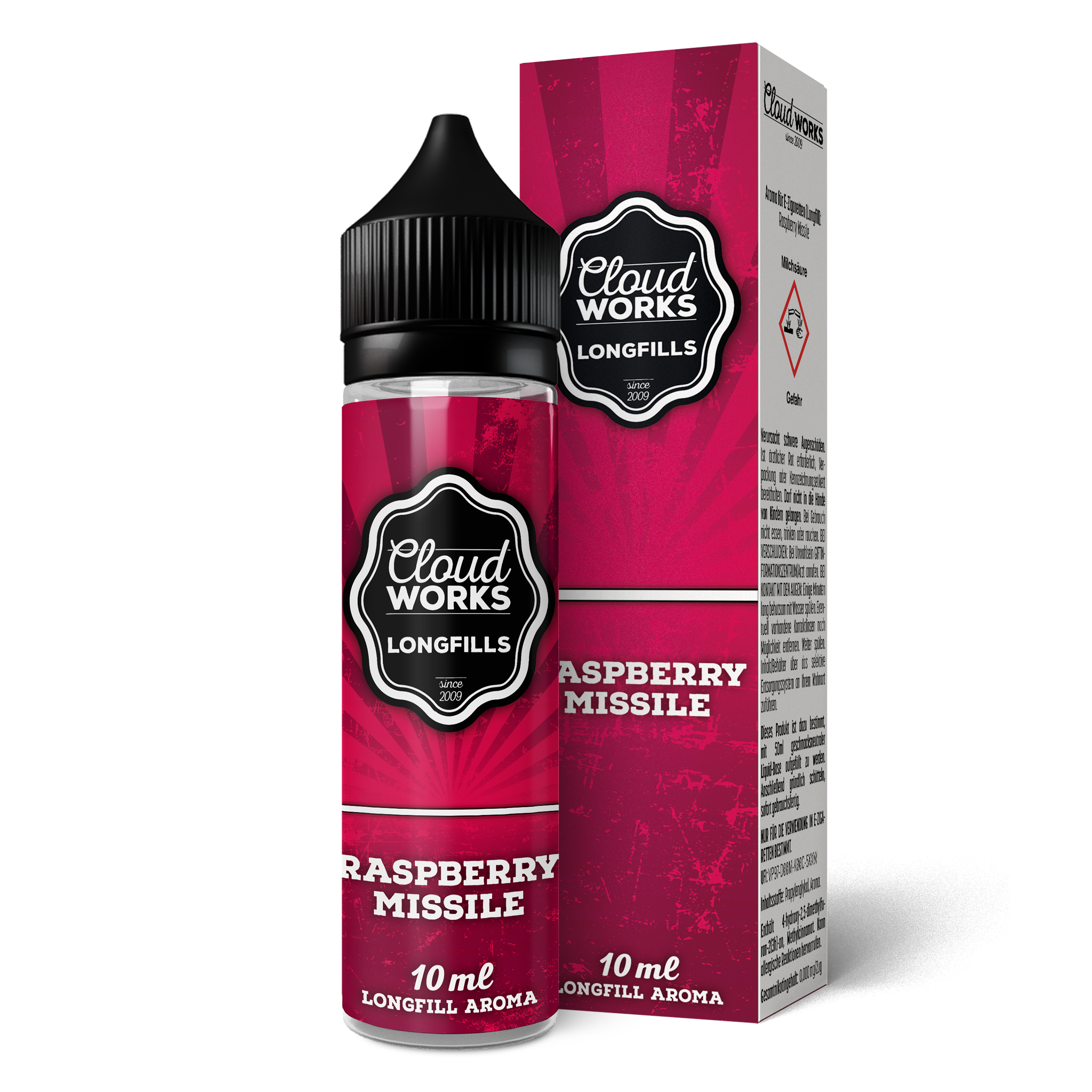Cloudworks Overdosed | Raspberry Missile | Longfill Aroma 10ml in 60ml Flasche