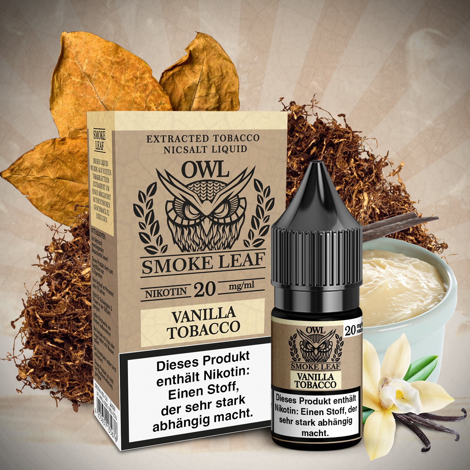 OWL Smoke Leaf | Vanilla Tobacco | Niksalt 20mg in 10ml