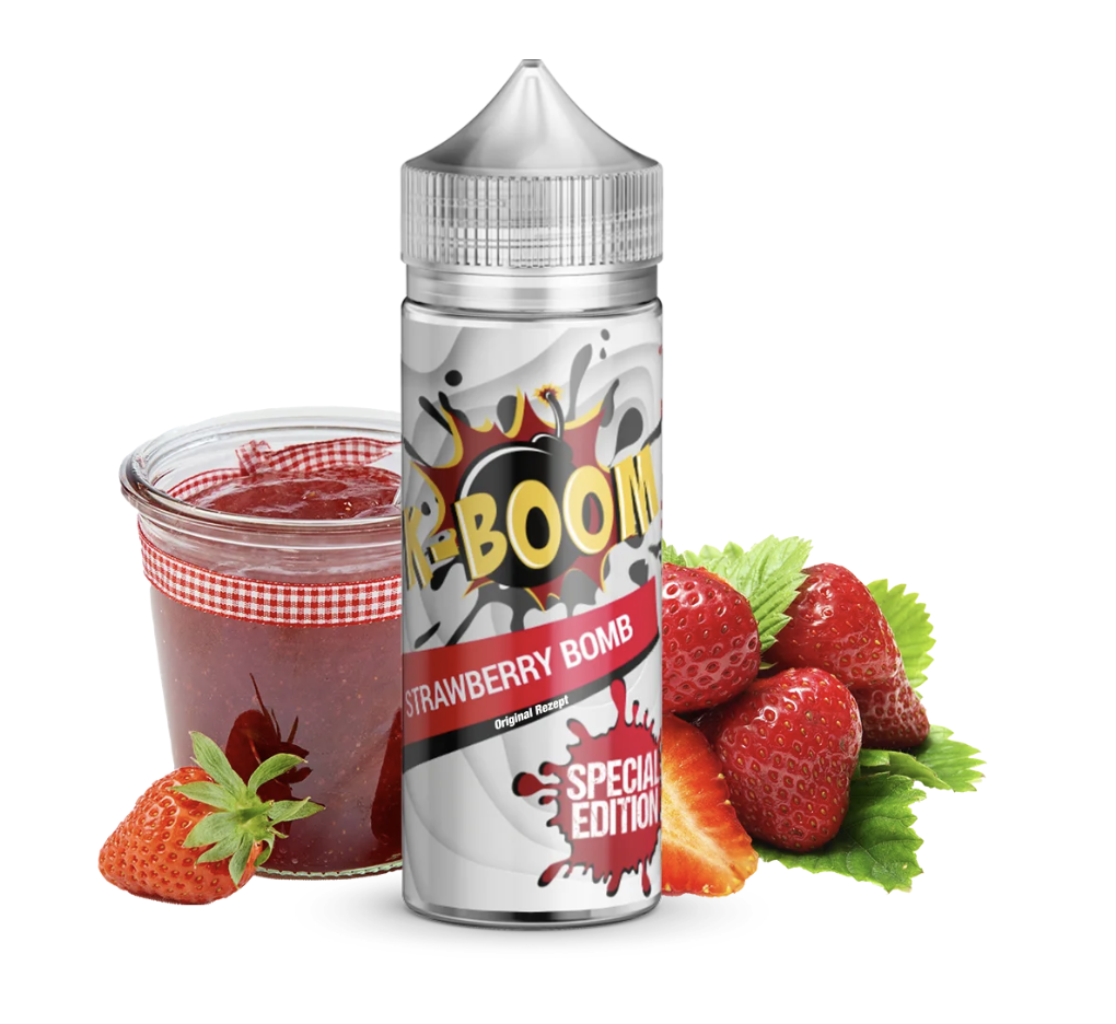 K-Boom | Strawberry Bomb Original Rezept | Longfill Aroma 10ml in 120ml