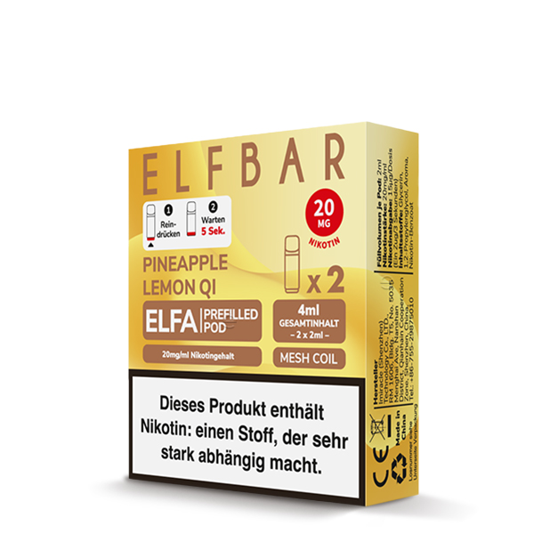 Elfbar ELFA CP | Pineapple Lemon Qi | 2x Prefilled Pod