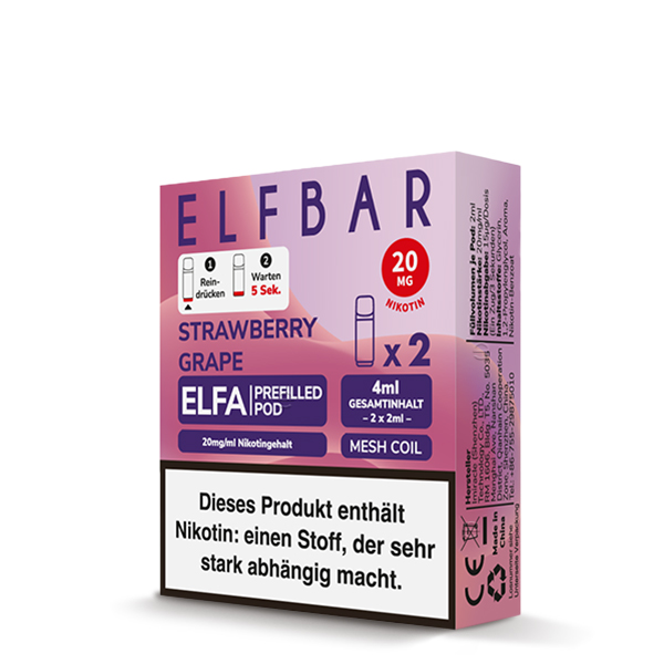 Elfbar ELFA CP | Strawberry Grape | 2x Prefilled Pod