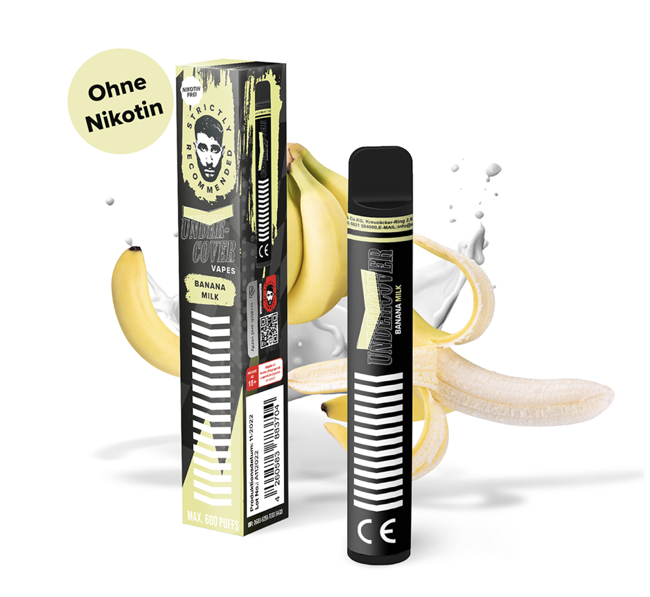 Undercover Vapes | Banana Milk | 0mg Einweg E-Zigarette